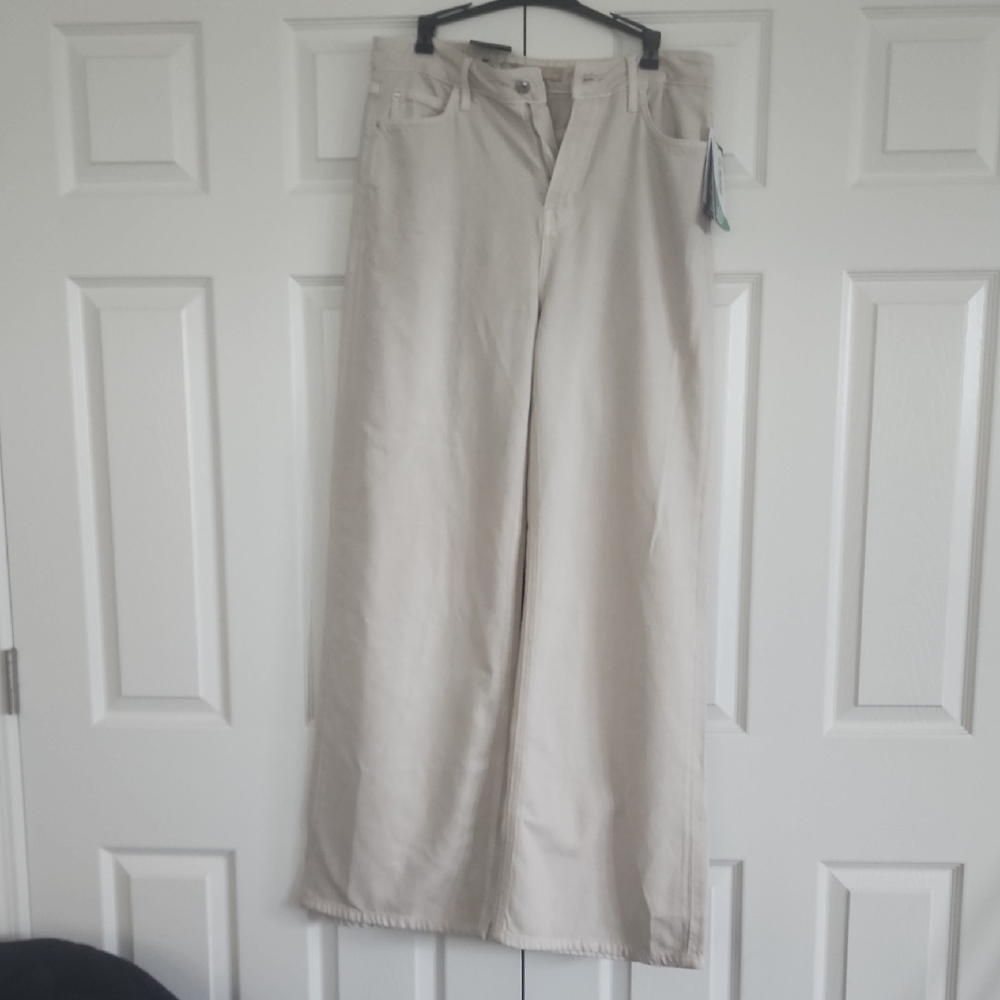 Guess Relaxed Fit Wide-Leg Pants in Cream